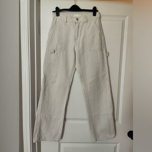 H&M Cargo Pants Straight Leg offwhite